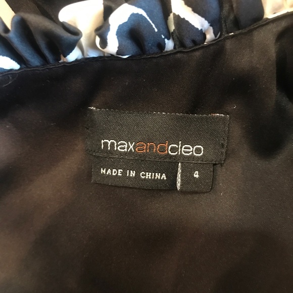 Max & Cleo Ruffle black & white silky blouse dress - Picture 4 of 4